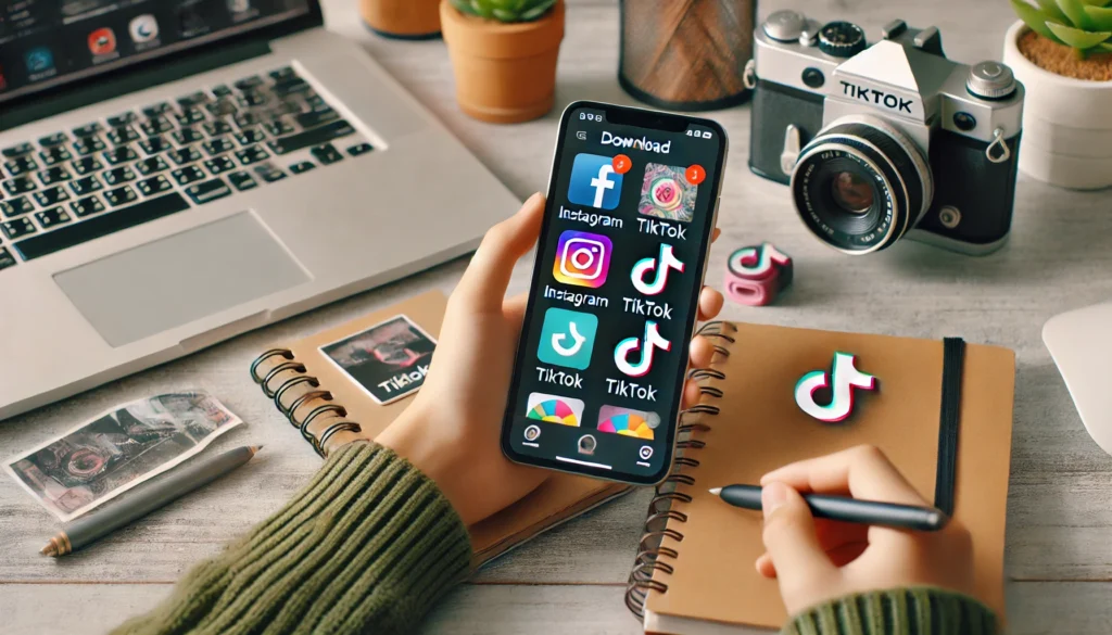 How Downloading Instagram Reels and TikTok Videos Boosts Content Creation A person downloading Instagram Reels and TikTok videos to enhance content creation
